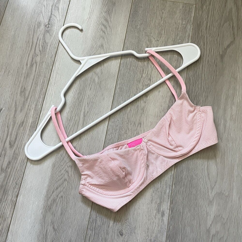 Lolli Bikini Top NWT striped underwire womens Pink (small) swim beach girly